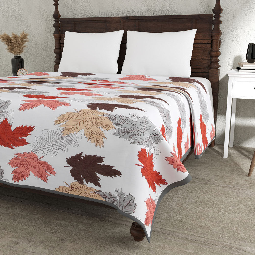 Maple Leaf Reddish Dohar Blanket